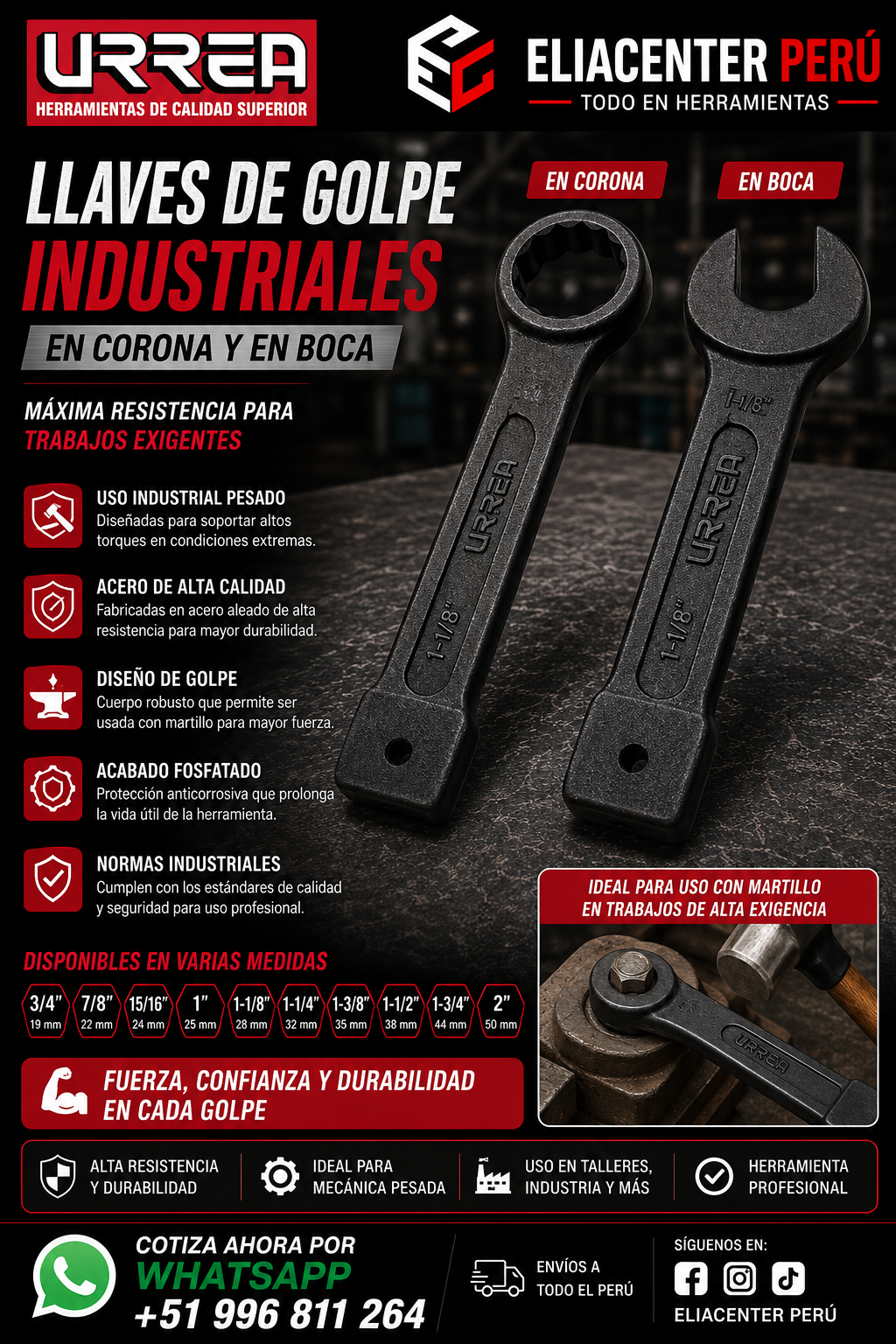 LLAVE DE GOLPE EN BOCA Y CORONA