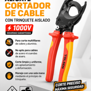 CORTA CABLE AISLADO A 1000V CON RATCHET 380MM2 TOLSEN 52-380MM